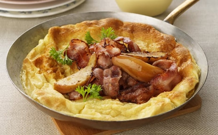 1916 - Äggkaka med rökt fläsk och äpple