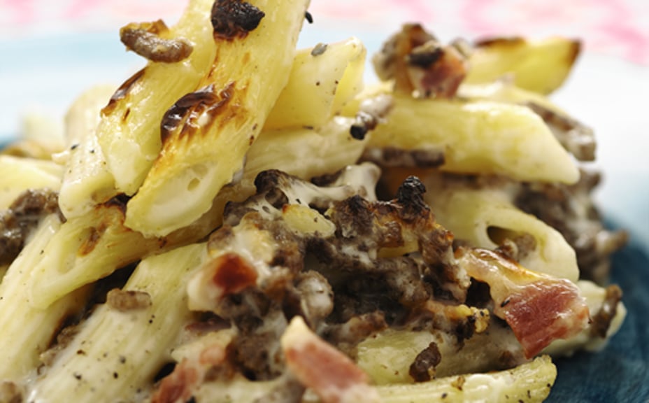 1420 - Köttfärscarbonara i ugn