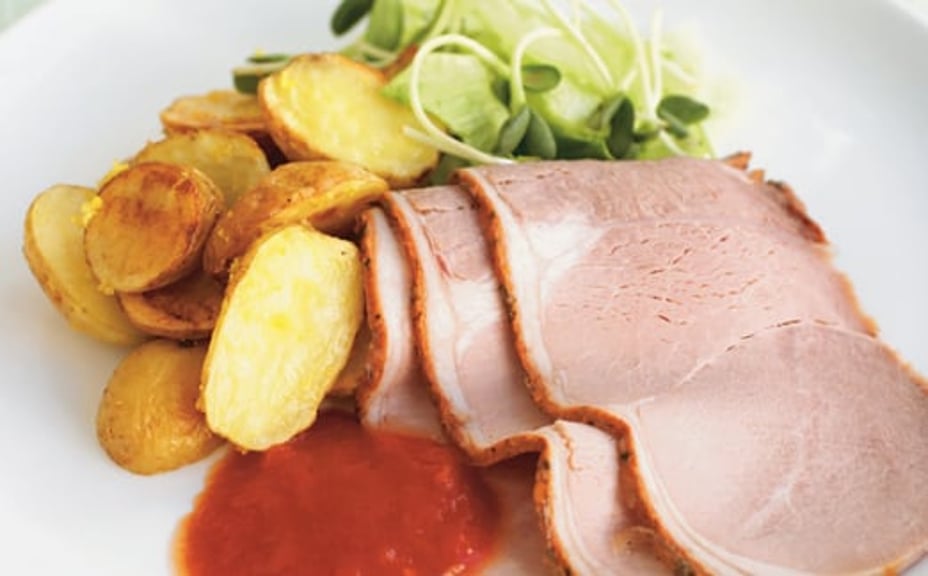 1301 - Kalvstek med citronpotatis och tomatsås