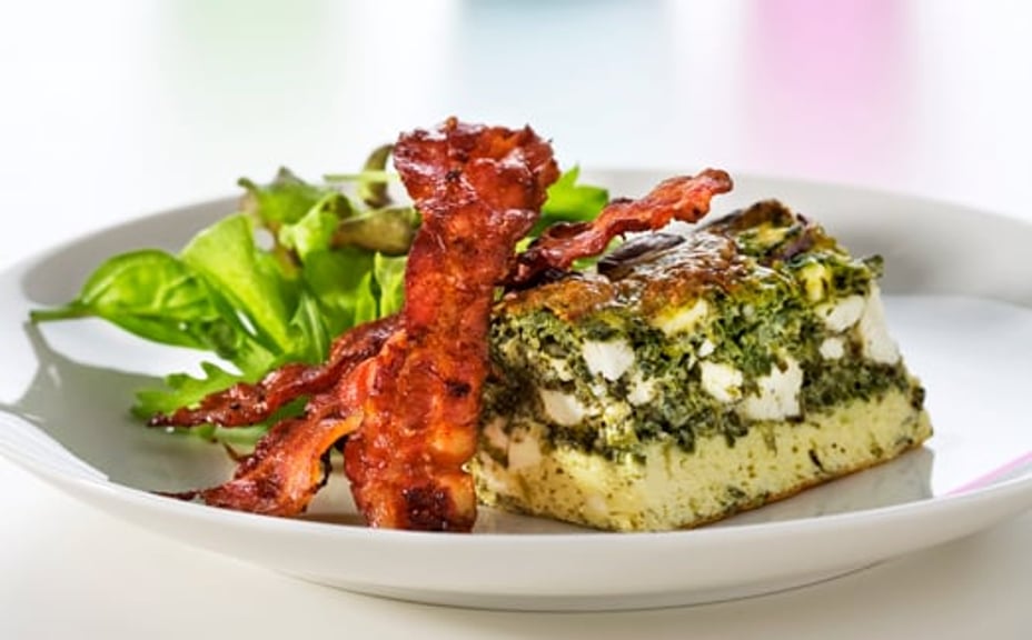 1870 - Spenatgratäng med bacon och fetaost