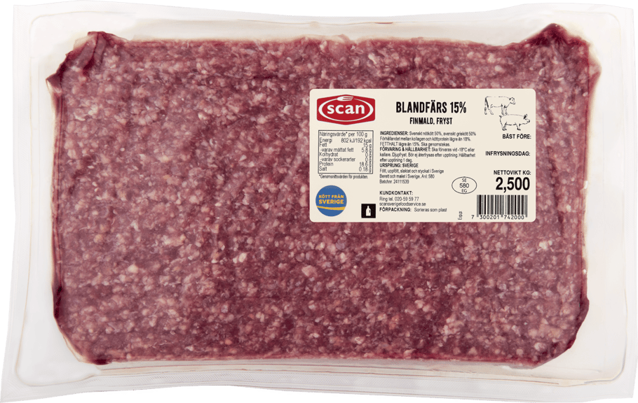 526093 Blandfärs 15% fryst ovan