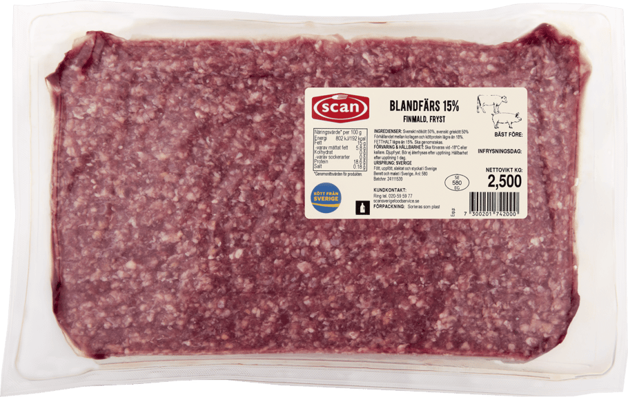 526093 Blandfärs 15% fryst ovan