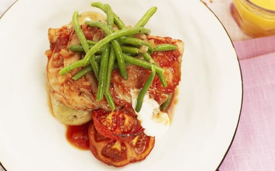 1825 - Apelsinskinka sunshine med BBQ-sås och sour cream