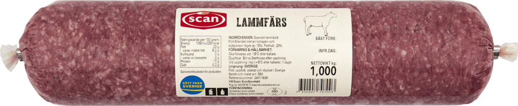 597706 Lammfärs 1kg ovan