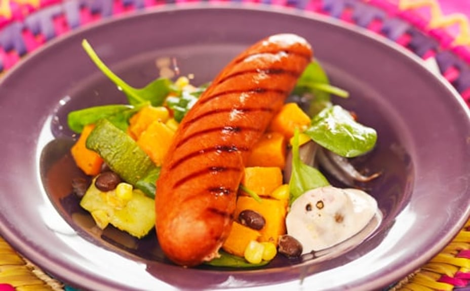 1999 - Chorizo med rostad sötpotatis, zucchini och kryddyoghurt