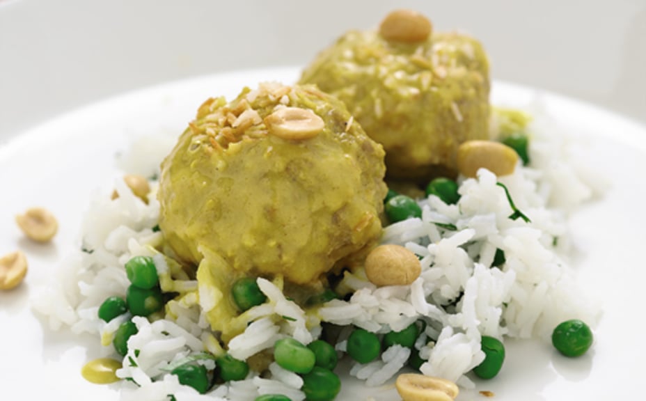 1422 - Kalvfärsfrikadeller i currysås