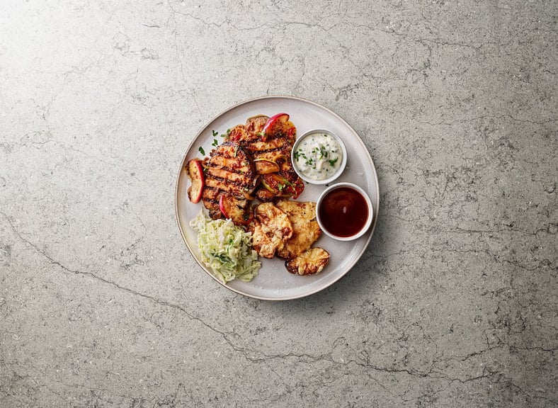 Äppel  honungsglaserad fläskkotlett