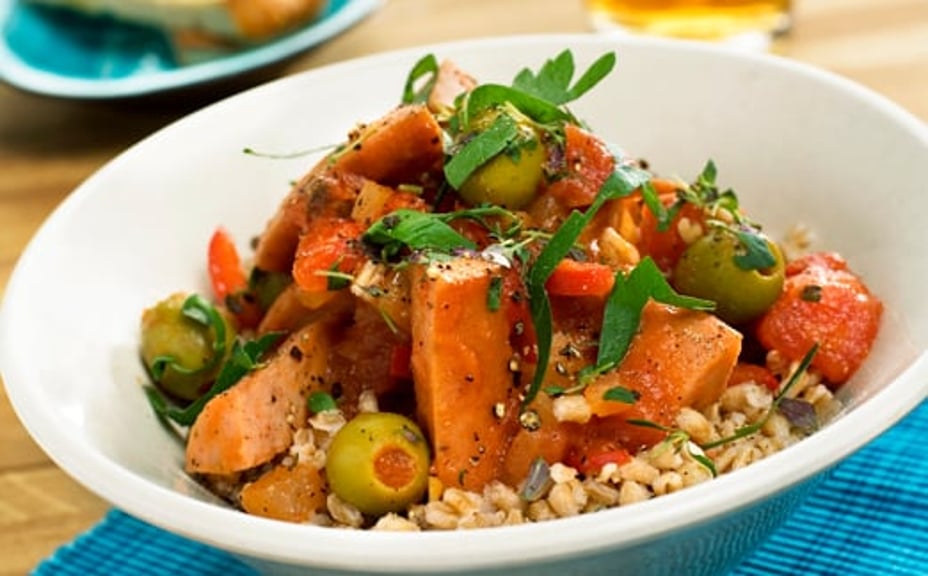 1855 - Gryta på chorizo med tomat och apelsin