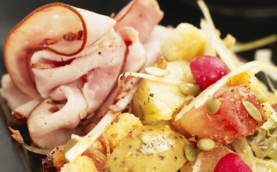 1803 - Källarrökt skinka med melon- och citronsallad