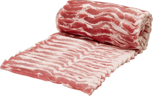 Sidfläsk utan svål skivat rullpackat