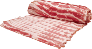 Bacon skiv rullpackat