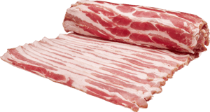 Bacon skiv rullpackat