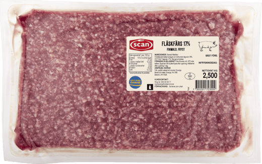 506591 Fläskfärs 17% finmald fryst ovan