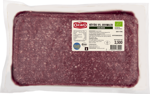 525397 Nötkött 10% ekologisk ovan