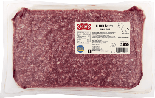526093 Blandfärs 15% fryst ovan
