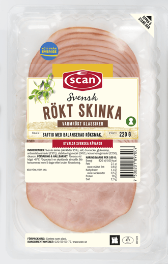 671897 Rökt skinka 220g