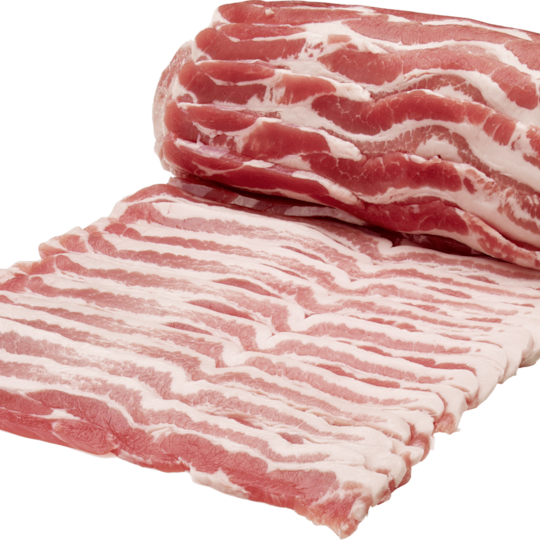 Sidfläsk utan svål skivat rullpackat