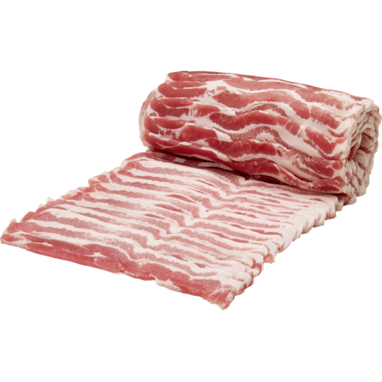 Sidfläsk utan svål skivat rullpackat