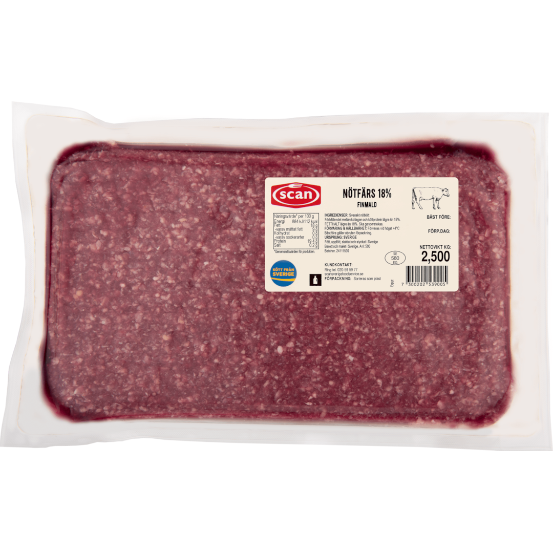 Nötfärs 18%