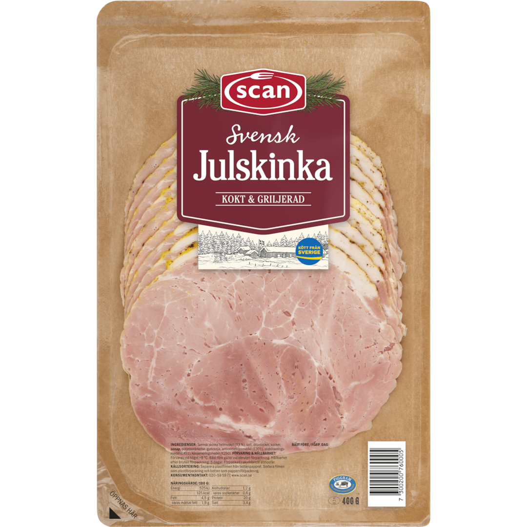 Julskinka griljerad skivad 400g