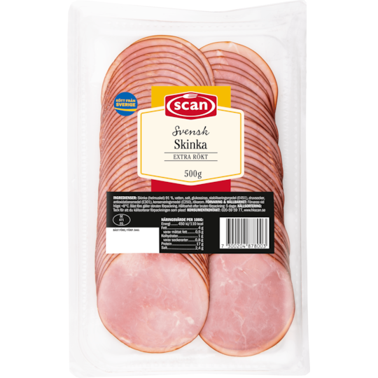 Skinka helmuskel Skivad extrarök 500g