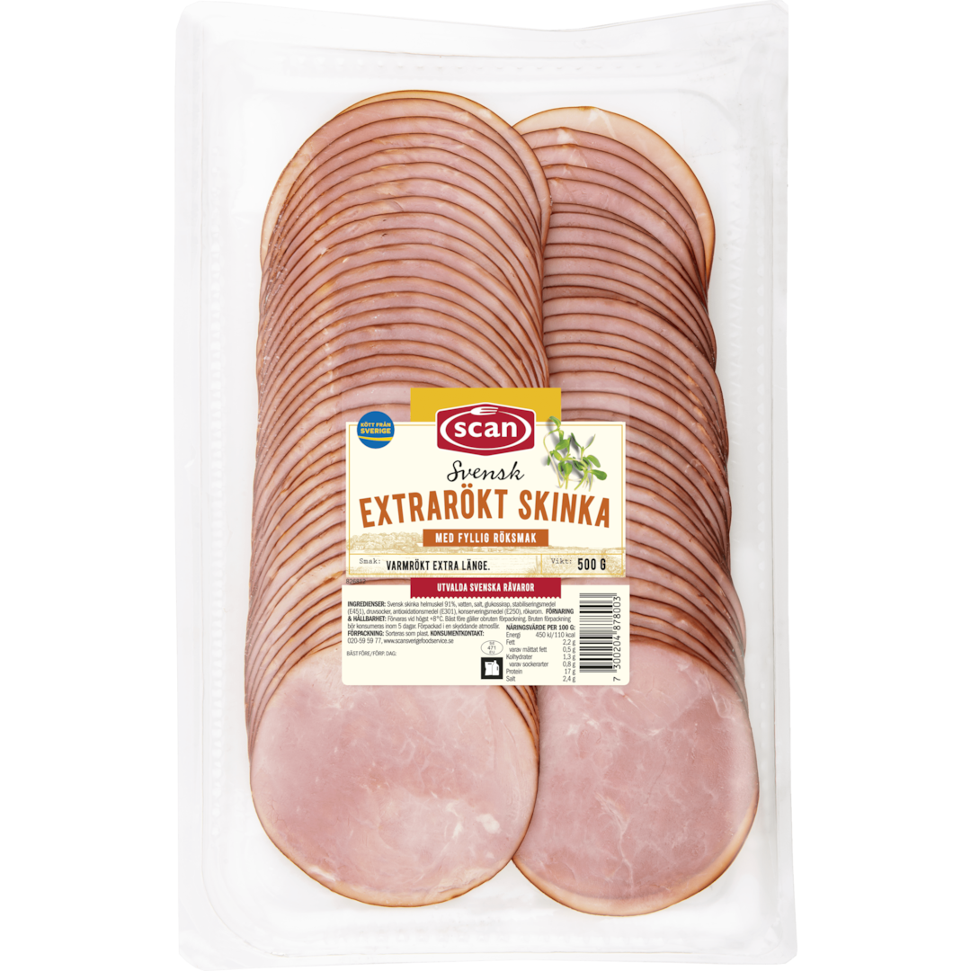 Skinka helmuskel Skivad extrarök 500g