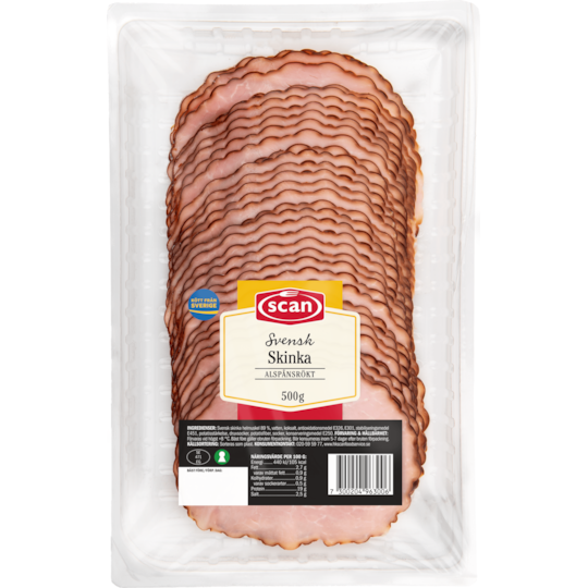 Skinka alspånsrökt helmuskel 500g
