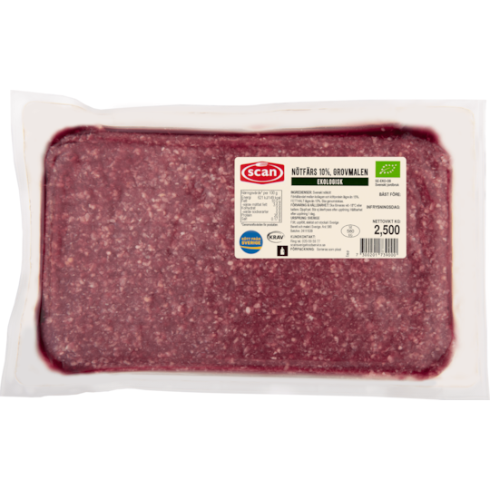 Nötfärs 10 % grovm.