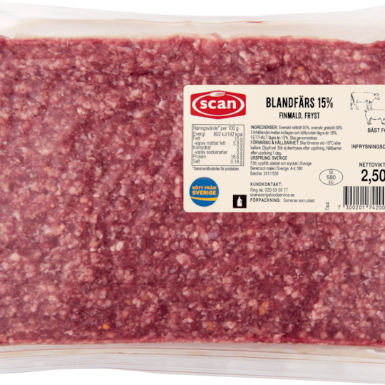 Blandfärs 50/50 15 %
